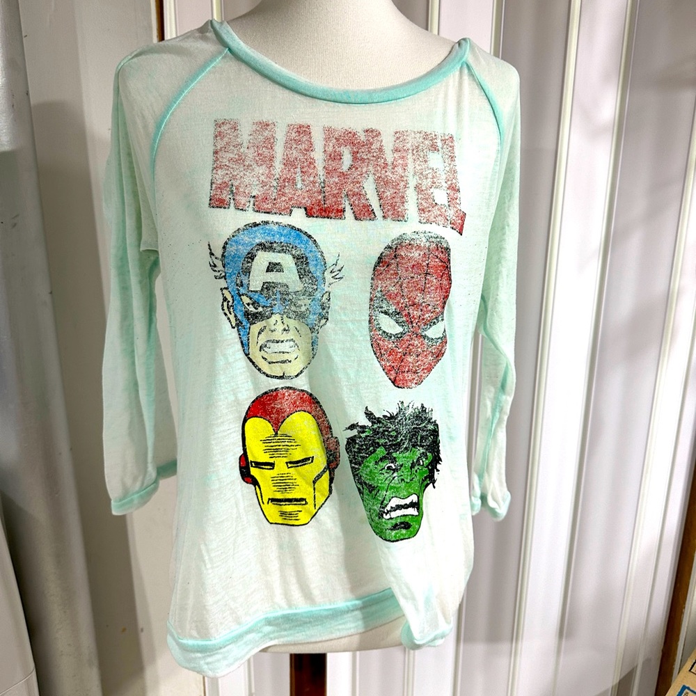 MARVEL distressed long sleeve shirt
